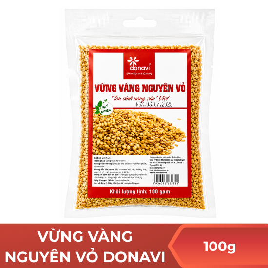 Vừng vàng nguyên vỏ donavi - 100g
