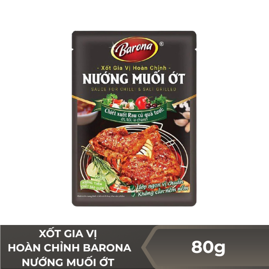 Xốt gia vị hoàn chỉnh Barona Nướng muối ớt - 80g