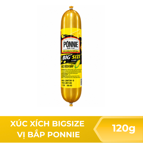 Xúc xích Bigsize vị Bắp Ponnie -  120g