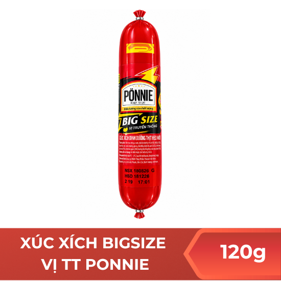 Xúc xích Bigsize vị truyền thống Ponnie -  120g